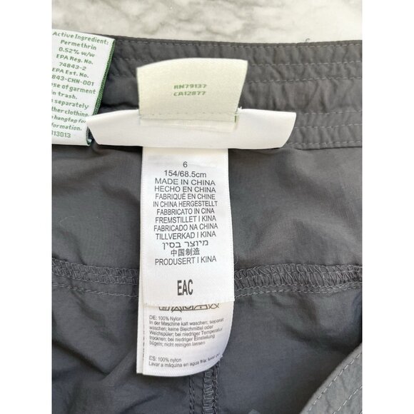 ExOfficio‎ Women's Size 6 Carbon Gray Vianna Insect Shield Convertible Pants - Picture 9 of 13